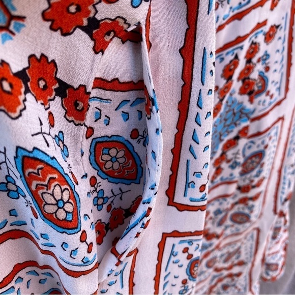 Maeve Anthropologie Praslin Lion Floral Button Front Flutter Sleeve Dress Sz 2 - Picture 5 of 9